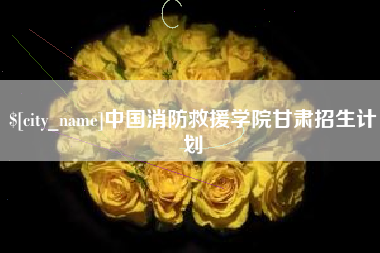 三沙中国消防救援学院甘肃招生计划