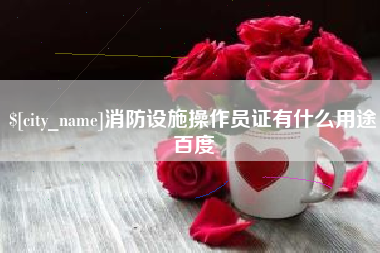 三沙消防设施操作员证有什么用途百度