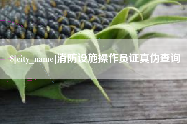 三沙消防设施操作员证真伪查询