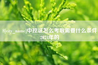 三沙中控证怎么考取需要什么条件2024年的