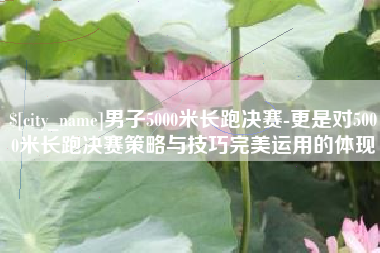 三沙男子5000米长跑决赛-更是对5000米长跑决赛策略与技巧完美运用的体现