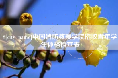 三沙中国消防救援学院招收青年学生体格检查表